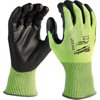 High-Visibility Cut-Resistant Gloves, Size Small, 13 Gauge, Nitrile/Polyurethane Coated, Polyethylene Shell, ANSI/ISEA 105 Level 4 Quali-T-Solutions