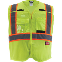 Veste de s&eacute;curit&eacute; pour signaleur, Jaune lime haute visibilit&eacute;, Moyen/Petit Quali-T-Solutions