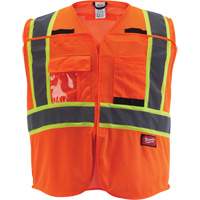 Veste de s&eacute;curit&eacute; pour signaleur, Orange haute visibilit&eacute;, Moyen/Petit Quali-T-Solutions