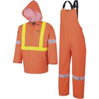 R85 Ensemble imperm&eacute;able de s&eacute;curit&eacute; 3 pi&egrave;ces ignifuge Element FR, Petit, Orange haute visibilit&eacute; Quali-T-Solutions