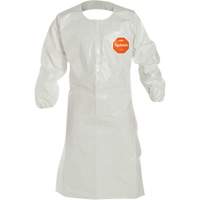 Disposable Sleeved Apron, Tychem&reg; 4000, White, 44" L Quali-T-Solutions