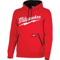 Chandail &agrave; capuchon de poids moyen avec logo Milwaukee, Hommes, Petit, Rouge Quali-T-Solutions