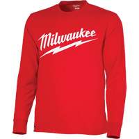 Chandail &agrave; manches longues tr&egrave;s r&eacute;sistant avec logo Milwaukee, Hommes, Petit, Rouge Quali-T-Solutions