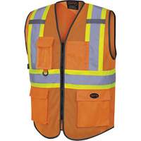6960 Front Mesh Safety Vest, High Visibility Orange, Medium, Polyester Quali-T-Solutions