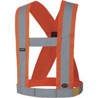 5490 Bretelles de s&eacute;curit&eacute; r&eacute;glable de 4" de large, R&eacute;pond ou surpasse la norme CSA Z96 classe 2 - niveau 2, Orange haute visibilit&eacute;, Couleur r&eacute;fl&eacute;chissante Argent, Taille unique Quali-T-Solutions