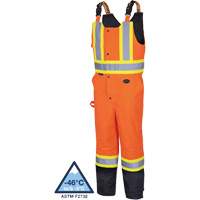 5040BB Waterproof Quilted Bib Pants, Polyester, X-Small, Black/High Visibility Orange Quali-T-Solutions