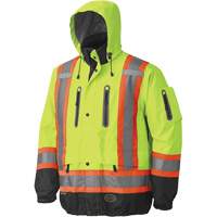 5201 Premium Breathable Waterproof Jacket, Polyester, Black/High Visibility Lime-Yellow, Large Quali-T-Solutions