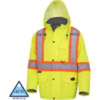 5031 Waterproof Quilted Safety Parka, High Visibility Lime-Yellow, Small Quali-T-Solutions