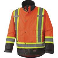 5400 300D Trilobal Ripstop Waterproof Safety Jacket, Polyester, Black/High Visibility Orange, 2X-Large Quali-T-Solutions