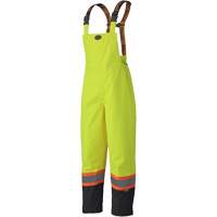 5405 300D Trilobal Ripstop Waterproof Bib Pants, Polyester, X-Small, High Visibility Lime-Yellow Quali-T-Solutions