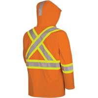 5880 Manteau de pluie ignifuge et protection contre les &eacute;clats d'arc &eacute;lectrique, T-petit, Orange haute visibilit&eacute;, 10 cal/cm² Quali-T-Solutions