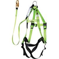 FBH-10000A6440-6 Contractor Series Safety Harness with Shock Absorbing Lanyard, Harness/Lanyard Combo Quali-T-Solutions