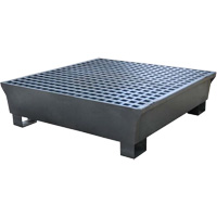 Ultra-Spill Pallet en acier, 4 barils, Capacit&eacute; de d&eacute;versement 68 gal. US, 49,1" x 47,1" x 10,9" Quali-T-Solutions