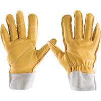 Gants tout cuir, 7/Petit, Paume en Cuir fleur, Poignet &eacute;lastique Quali-T-Solutions