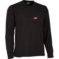T-shirt &agrave; manches longues avec poches Gridiron, Hommes, Petit, Noir Quali-T-Solutions
