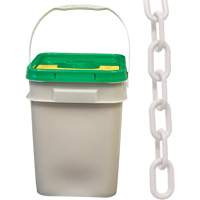 Chaîne de s&eacute;curit&eacute; en plastique robuste, Blanc, Maillon de 2", 120' de long Quali-T-Solutions