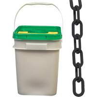 Chaîne de s&eacute;curit&eacute; en plastique robuste, Noir, Maillon de 2", 120' de long Quali-T-Solutions