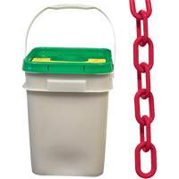 Chaîne de s&eacute;curit&eacute; en plastique robuste, Rouge, Maillon de 2", 120' de long Quali-T-Solutions