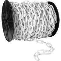 Chaîne de s&eacute;curit&eacute; en plastique robuste, Orange, Maillon de 2", 120' de long Quali-T-Solutions