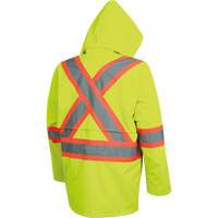 5628 The Rock  Waterproof Safety Jacket, Polyester/Polyurethane, High Visibility Lime-Yellow, Small Quali-T-Solutions