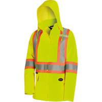 5628W The Rock Women's 300D  Quilted Safety Parka, Polyester/Polyurethane, High Visibility Lime-Yellow, X-Small Quali-T-Solutions