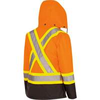 5020BBW Women's  7-in-1 Waterproof Jacket with Hood, Polyester/Polyurethane, High Visibility Orange, X-Small Quali-T-Solutions
