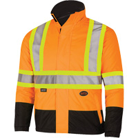 5770 Waterproof Reversible Safety Jacket, Polyester/Polyurethane, High Visibility Orange, Small Quali-T-Solutions