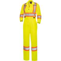 5999AW Women's High-Visibility Traffic Safety Coveralls, X-Small, High Visibility Lime-Yellow Quali-T-Solutions