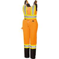 5040BBW Women's High-Visibility Waterproof Safety Overalls, Polyester, X-Small, Black/High Visibility Orange Quali-T-Solutions