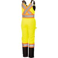 5041BBW Women's High-Visibility Waterproof Safety Overalls, Polyester, X-Small, Black/High Visibility Lime-Yellow Quali-T-Solutions