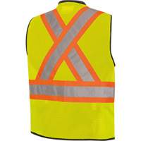 6895 Veste de s&eacute;curit&eacute; haute visibilit&eacute; bicolore avec fermeture &agrave; glissi&egrave;re sur tout le devant, Noir/Jaune lime haute visibilit&eacute;, 2T-Grand/3T-Grand, Polyester Quali-T-Solutions
