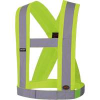 5493 Bretelles ajustables de s&eacute;curit&eacute; haute visibilit&eacute; de 4" de largeur, R&eacute;pond ou surpasse la norme CSA Z96 classe 2 - niveau 2, Jaune lime haute visibilit&eacute;, Couleur r&eacute;fl&eacute;chissante Argent, Taille uniq Quali-T-Solutions