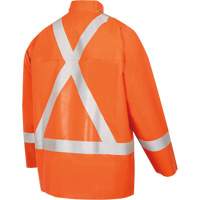 5990J Manteau de s&eacute;curit&eacute; imperm&eacute;able tr&egrave;s robuste ignifuge et r&eacute;sistant aux arcs &eacute;lectriques, Petit, Orange haute visibilit&eacute;, 11 cal/cm² Quali-T-Solutions