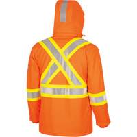 5884 Manteau imperm&eacute;able ignifuge et r&eacute;sistant aux arcs &eacute;lectriques avec capuchon Flash-Gard, Petit, Orange haute visibilit&eacute;, 51 cal/cm² Quali-T-Solutions