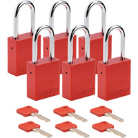 Cadenas de s&eacute;curit&eacute;, Cadenas de s&eacute;curit&eacute;, Cl&eacute;s diff&eacute;rentes, Aluminium, Largeur de 1-1/2" Quali-T-Solutions