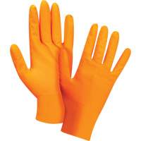 Heavyweight Tactile Grip Examination Gloves, Large, Nitrile, 8-mil, Powder-Free, Orange Quali-T-Solutions