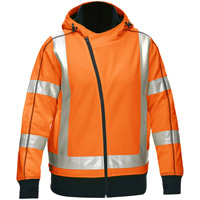 Coton ouat&eacute; doubl&eacute; de sherpa avec capuchon &agrave; fermeture &eacute;clair compl&egrave;te et X au dos Bisley pour femmes, Petit, Orange haute visibilit&eacute; Quali-T-Solutions