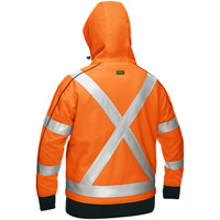 Coton ouat&eacute; doubl&eacute; de sherpa avec capuchon &agrave; fermeture &eacute;clair compl&egrave;te et X au dos Bisley pour femmes, Petit, Orange haute visibilit&eacute; Quali-T-Solutions