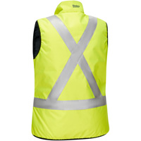Bisley&reg; X-Back Women's Contoured Reversible Puffer Vest, High Visibility Lime-Yellow, Small, Polyester Quali-T-Solutions