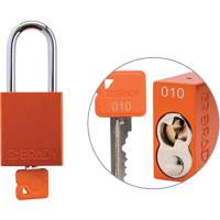 Velocity Plus Safety Lockout Padlock, Orange, Keyed Alike, Aluminum, 1-1/2" Width Quali-T-Solutions