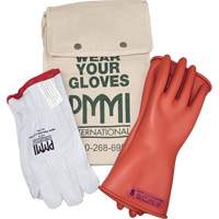 Rubber Electrical Insulating Glove Kit, ASTM Class 0, Size 8, 11" L Quali-T-Solutions
