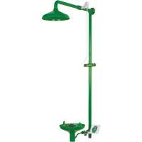 Douche combin&eacute;e pour laboratoire avec cuvette ouverte en ABS, Montage mural Quali-T-Solutions