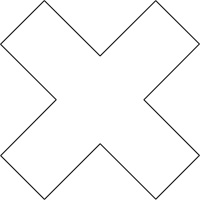Floor Marking Shapes, Cross, 9.5" L x 3.5" W, White, Vinyl Quali-T-Solutions