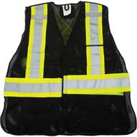 CSA Compliant Surveyor Vest, Black, Medium, Polyester Quali-T-Solutions