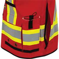 6678 High-Visibility Antimicrobial Mesh-Back Surveyor Vest, Red, Small, Polyester Quali-T-Solutions