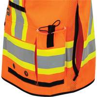 6680 High-Visibility Antimicrobial Mesh-Back Surveyor Vest, High Visibility Orange, Small, Polyester Quali-T-Solutions