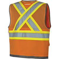 Pioneer Mesh Back Zip Front Surveyor Safety Vest, High Visibility Orange, Small, Polyester Quali-T-Solutions