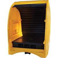 Palette contre les d&eacute;versements &agrave; couvercle dur pour 4 barils, 68,11" lo x 61,61" la x 83,07" h, Capacit&eacute; de charge 1433 lb Quali-T-Solutions