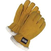 Gants de conducteur, Moyen, Paume en Cuir de daim refendu, Tissu-laine Quali-T-Solutions