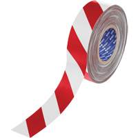 Ruban de marquage pour plancher ToughStripe Max, 2" x 100', Polyester, Rouge et blanc Quali-T-Solutions